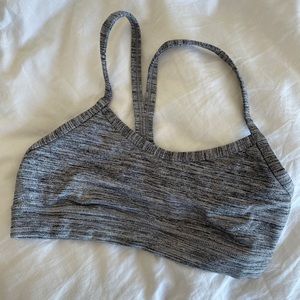 Heather gray power Y lululemon sports bra